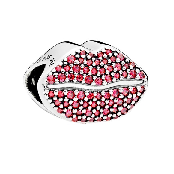Authentic Pandora red crystal kiss me more lips sterling silver charm 💋 - Picture 1 of 4